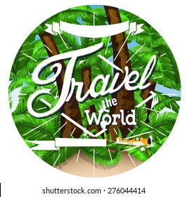 Palm tree travel background