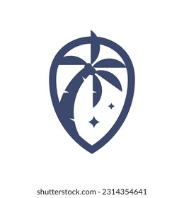 Árbol de palma con forma de línea de viaje vector aislado en fondo blanco para tu diseño de aplicación web y móvil, concepto de logotipo de árbol de palma