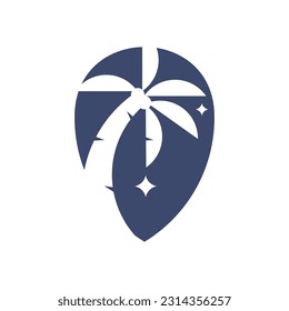 Árbol de palma con icono de forma de viaje aislado en fondo blanco para tu diseño de aplicación web y móvil, concepto de logotipo de árbol de palma