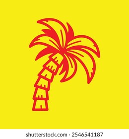 Palm Tree trendige Kunstwerk wunderschöne abstrakte Vektorgrafik bunt angewendet design.eps