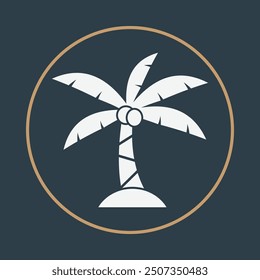 Palm tree trendy icon educated abstract vector illustration colorful artwork beautiful design.eps