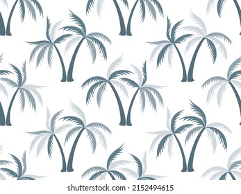 Palm tree trendy seamless pattern vector design. Exotic garden plants textile ornament. Coconut palm tree wallpaper in california style. Paradise rapport. Fashion textile print.