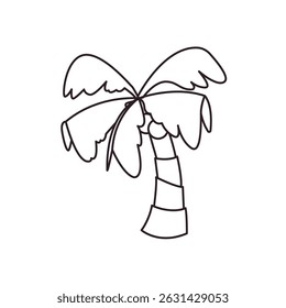 Ilustración de icono de emoji de signo de símbolo de Vector de coco tropical de palmera