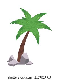 palm tree tropical icon flat