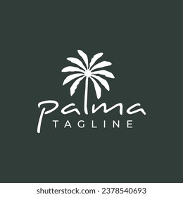 Palm tree tropical logo design illustration vector template