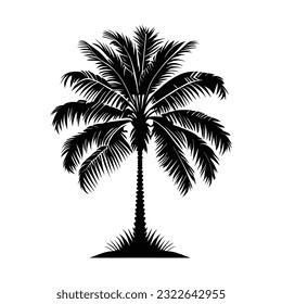 Palm tree tropical vector. vector of coconut tree silhouette icons on white background.