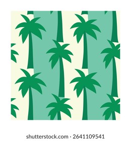 Palm Tree Trunks with Sparse Leaves Seamless Repeat