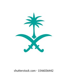 4 Saudi flag with 2 swords and palm tree Images, Stock Photos & Vectors ...