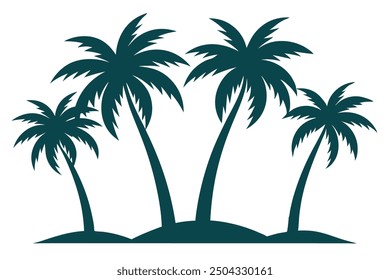 Palm Tree Vector Art: Detailed Palm Tree Vector Illustration, Line Art, and Cartoon Design for Summer, Beach, and Tropical Themes