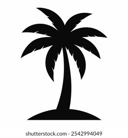 Ilustración de Arte vectorial de palmera sobre fondo blanco