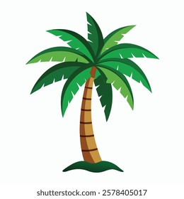 palm tree vector art on white background