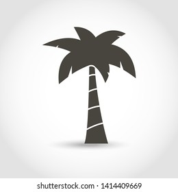 Palm tree vector  black silhouette isolated on a white background