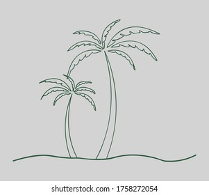 Palm tree vector with its color