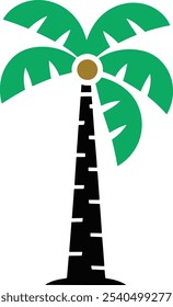 A Palm Tree vector design illustration green color