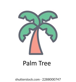 Iconos de contorno de vectores de árbol de palmas. Material gráfico simple