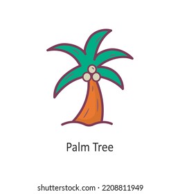 Palm Tree Vector Filled outline Icon Design illustration. Travel Symbol on White background EPS 10 File