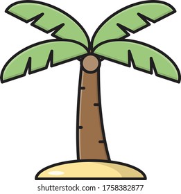 palm tree vector flat color icon 