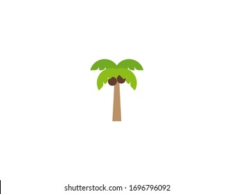 Palm Tree Vector Flat Icon. Isolated Palm Tree Emoji Illustration 