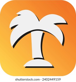 Palm Tree  Vector Glyph Gradient Background Icon For Personal And Commercial Use.
