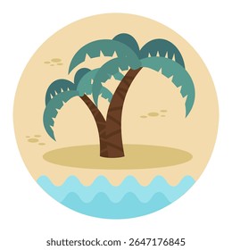 Palm tree vector icon. Beach. Summer. Summertime. Holiday. Vacation, eps 10