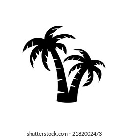 Palmbaum, Vektorsymbol schwarz auf weiß