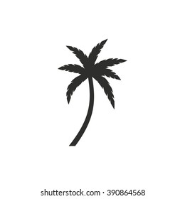 Palm tree   vector icon. Black  illustration isolated on white  background for graphic and web design.