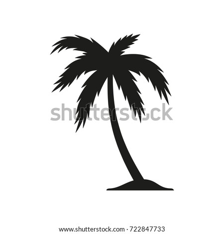 Palm Tree Vector Icon Black Illustration Stock Vector (Royalty Free