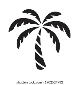 palm tree vector icon coconut tree logo symbol plant sign tropical summer beach character cartoon illustration doodle design