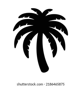 palm tree vector icon coconut tree logo symbol plant sign tropical summer beach character cartoon illustration doodle clip art design