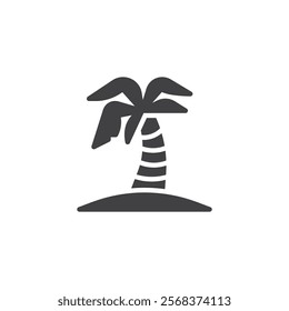 A palm tree vector icon. filled flat sign for mobile concept and web design. Summer Palm Tree glyph icon. Tropics and vacation symbol, logo illustration. Vector graphics