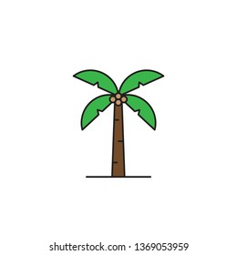 Palm tree vector icon flat style design isolated on white background