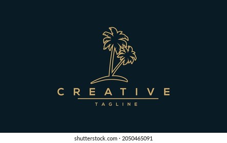Palm tree vector icon flat style design isolated on white and black background	
