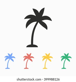Palm tree  vector icon. Illustration isolated on white  background for graphic and web design.