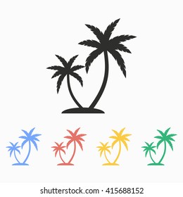 Palm tree  vector icon. Illustration isolated on white  background for graphic and web design.