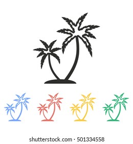 Palm tree vector icon. Illustration isolated on white background for graphic and web design.