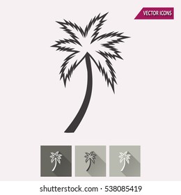 Palm tree vector icon. Illustration isolated for graphic and web design.