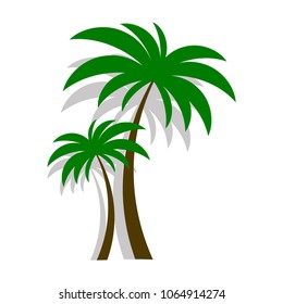 Palm tree vector icon isolated on white background