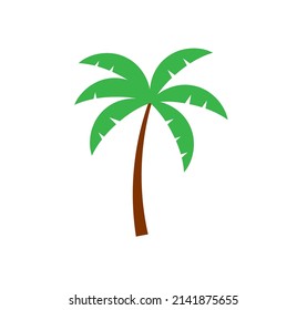 Palm tree vector icon. Palm tree isolated on white background. Palm tropical tree clipart.