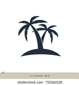 Palm Tree Vector Icon Logo Template Illustration Design. Vector EPS 10.