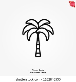 Palm tree vector icon on white background