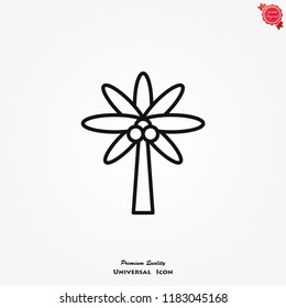 Palm tree vector icon on white background