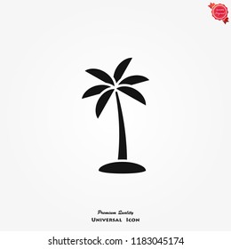 Palm tree vector icon on white background