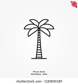 Palm Tree Vector Icon On White Background