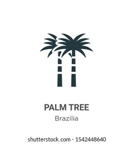 Palm tree vector icon on white background. Flat vector palm tree icon symbol sign from modern brazilia collection for mobile concept and web apps design.