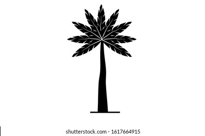 Palm tree vector icon on white background. Flat vector palm tree icon symbol sign. Black palm tree icon. Palm tree icon flat design vector illustration.