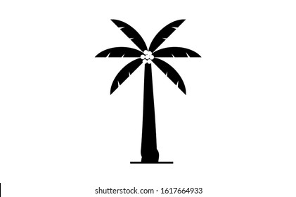 Palm tree vector icon on white background. Flat vector palm tree icon symbol sign. Black palm tree icon. Palm tree icon flat design vector illustration.