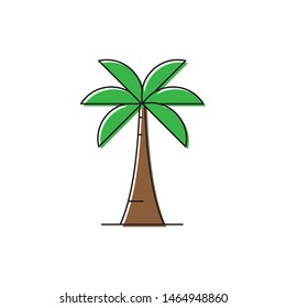 palm tree vector icon symbol isolated on white background