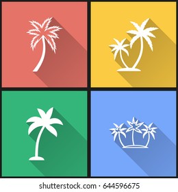 Palm tree vector icons set. Illustration isolated for graphic and web design.