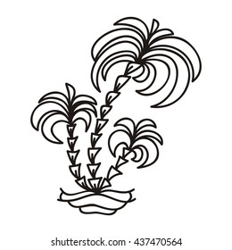 Palm tree. Vector illustration.