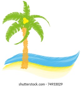 Palm tree. Vector illustration